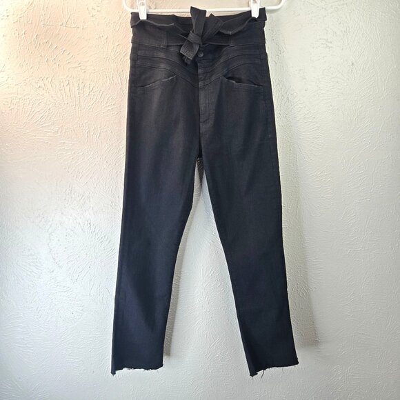Mother The Triple Stack Runaway Straight Jeans Size 29 Black High Waisted Denim - Picture 1 of 12